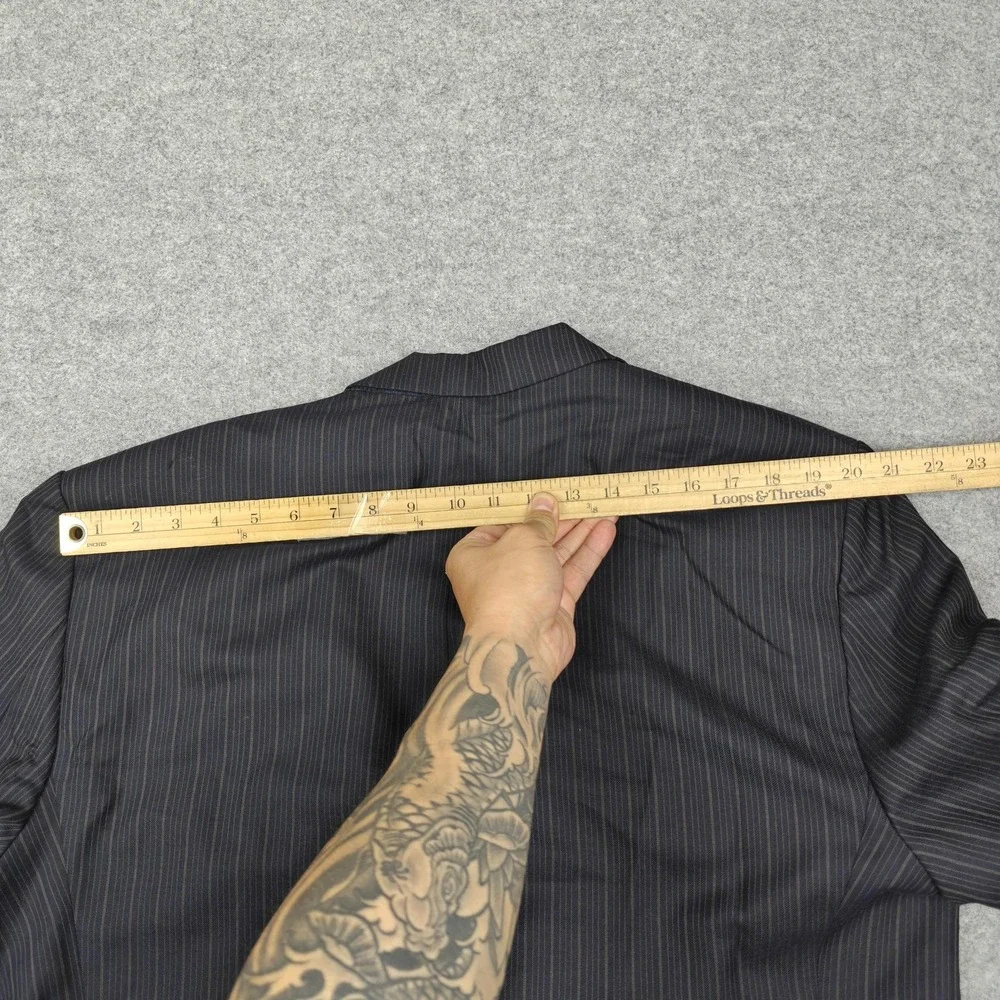 Michael Kors Suit Jacket Mens 44R Gray Pinstripe Wool Two Button Made In Canada
